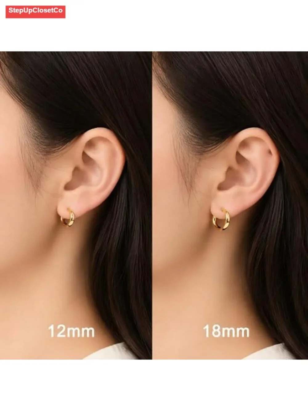 14K Gold Huggie Hoop Earrings for Women Minimalist Small Lightweight Sensitive